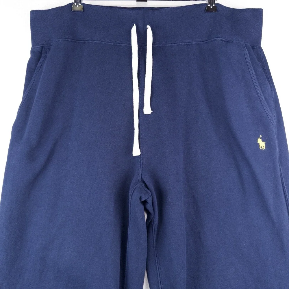 Polo Ralph Lauren Sweatpants Mens XLT Tall Blue Fleece Drawstring Cinch Ankle